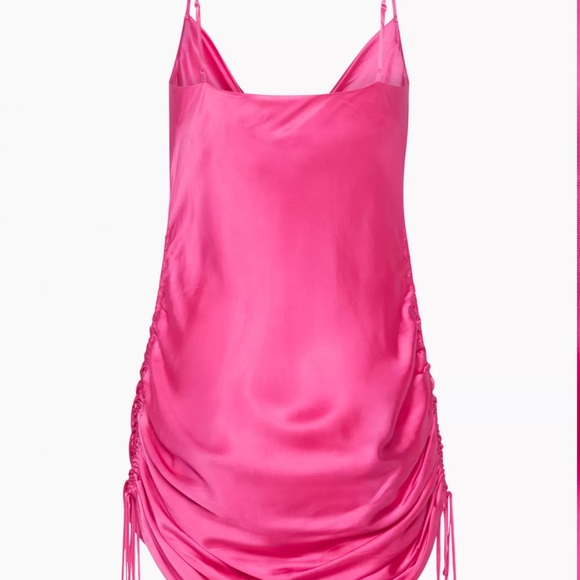 Aritzia pink only ruched slip dress - Picture 2 of 4